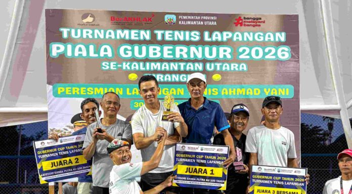 Sekprov Raih Juara 1 Turnamen Tenis Piala Gubernur Kaltara 2026