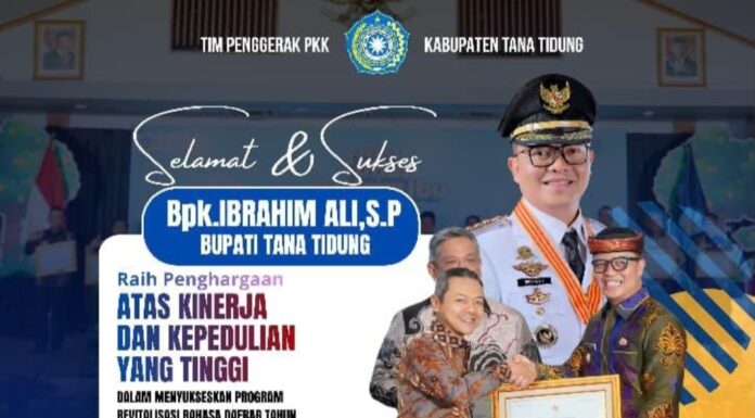 Ketua Tim Penggerak PKK Tana Tidung, Vamelia Ibrahim Mengucapkan