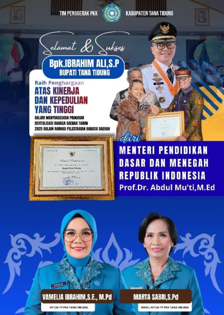 Ketua Tim Penggerak PKK Tana Tidung, Vamelia Ibrahim Mengucapkan