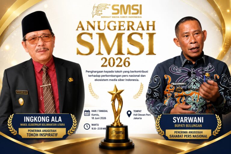Cetak Prestasi Nasional, Dua Kepala Daerah Kaltara Raih Penghargaan Bergengsi SMSI 2026