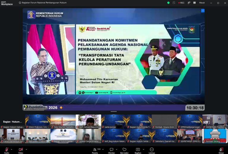 Pemkab Nunukan Dukung Transformasi Tata Kelola Regulasi melalui Forum Nasional Pembangunan Hukum 2026