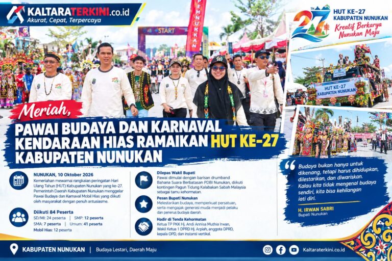 Bersama Warga, Irwan Sabri Ramaikan Pawai Budaya dan Karnaval Kendaraan Hias, HUT ke-27 Kabupaten Nunukan