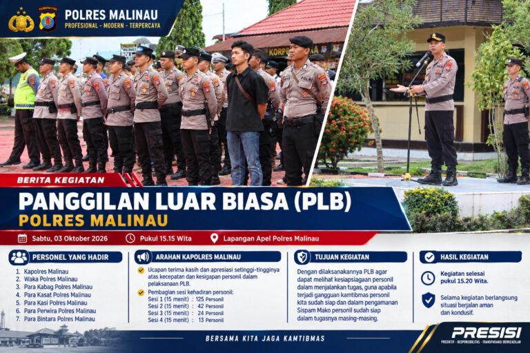 Siaga Hadapi Gangguan Kamtibmas, Polres Malinau Gelar Panggilan Luar Biasa
